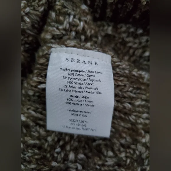 Sezane Olive Cable Knit Sweater - Picture 10 of 10